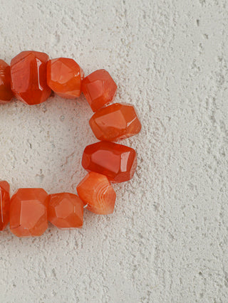 Ember Bloom — Red Agate & Freshwater Pearl Bracelet