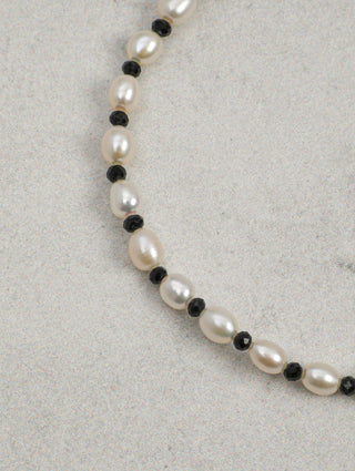 Lunar Shield — Lapis Lazuli & Freshwater Pearl Bracelet