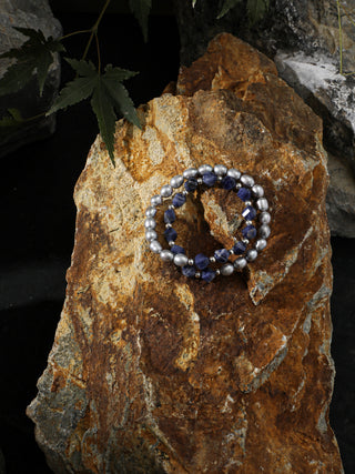 Misty Blue — Blue Stone & Freshwater Pearl Bracelet