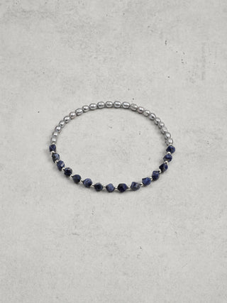 Misty Blue — Blue Stone & Freshwater Pearl Bracelet