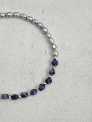 Misty Blue — Blue Stone & Freshwater Pearl Bracelet