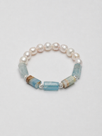 Pale Tides — Freshwater Pearl & Blue Lace Bracelet