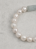 Pale Tides — Freshwater Pearl & Blue Lace Bracelet