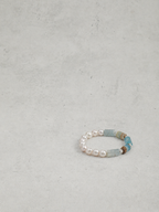 Pale Tides — Freshwater Pearl & Blue Lace Bracelet
