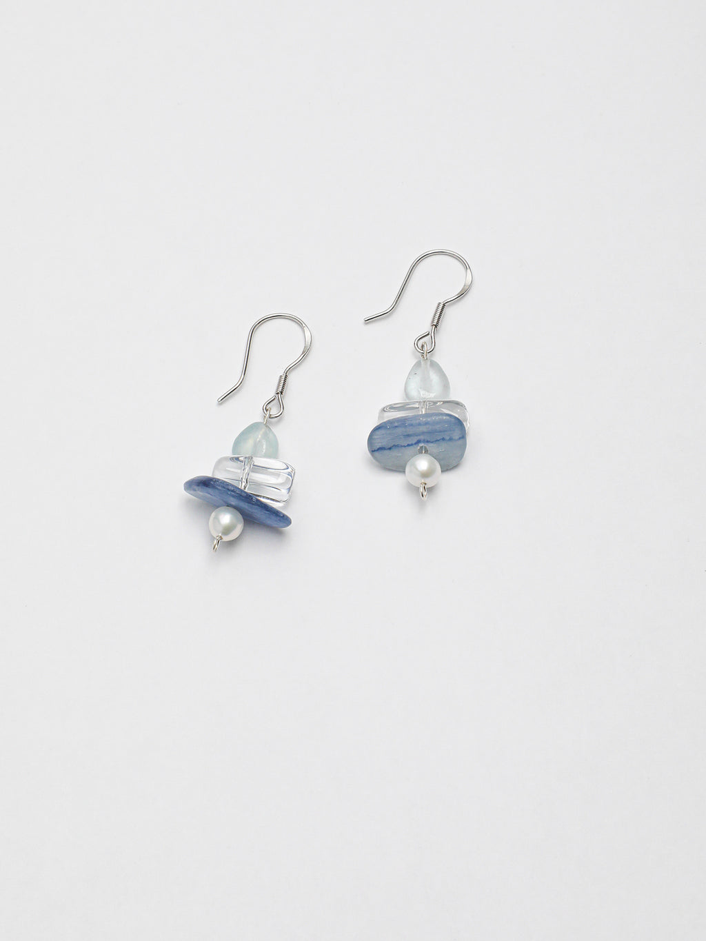 Blue Snow — Aquamarine & Crystal Drop Earrings