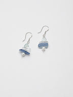 Blue Snow — Aquamarine & Crystal Drop Earrings