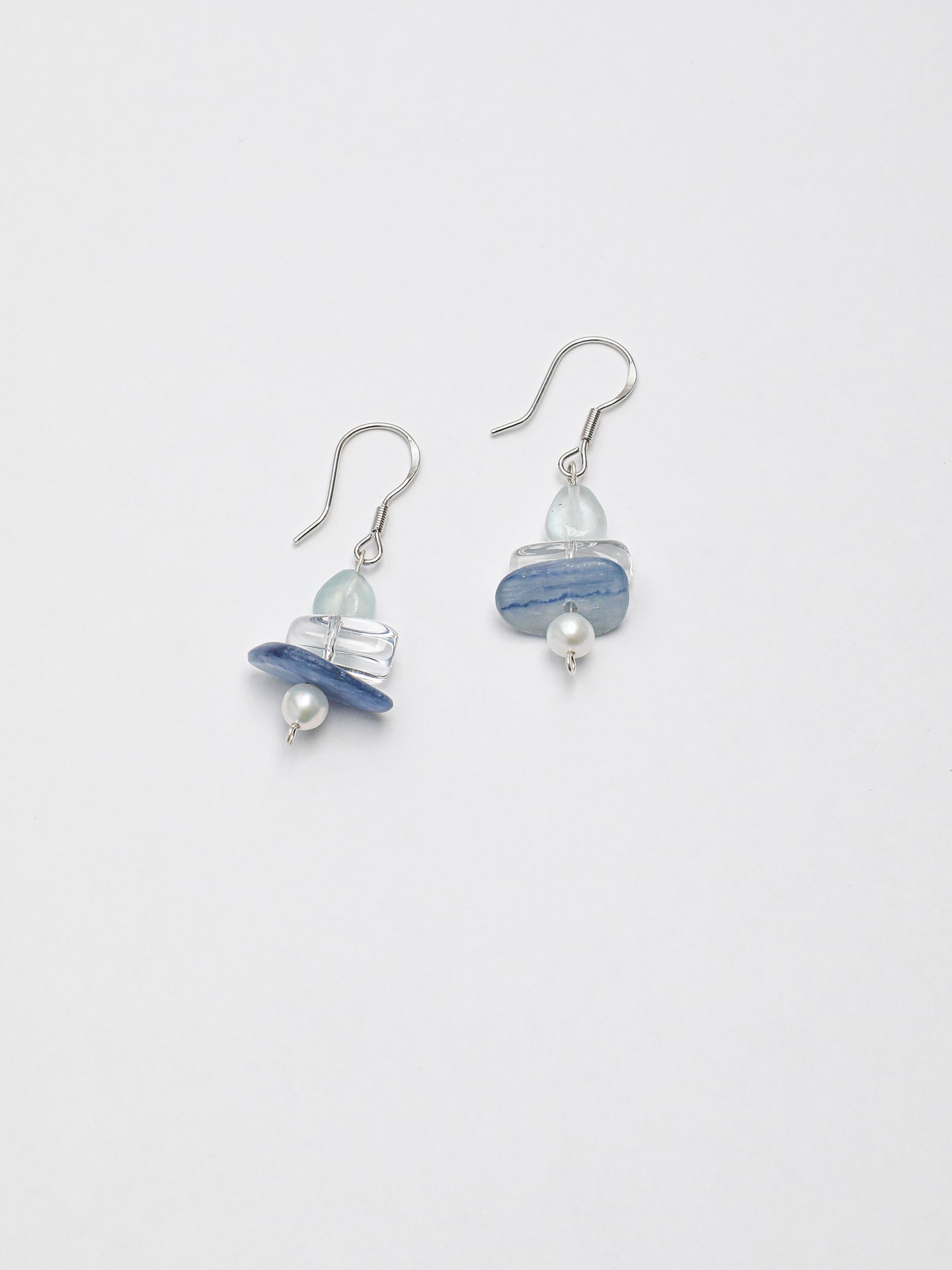 Blue Snow — Aquamarine & Crystal Drop Earrings