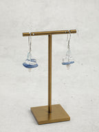 Blue Snow — Aquamarine & Crystal Drop Earrings