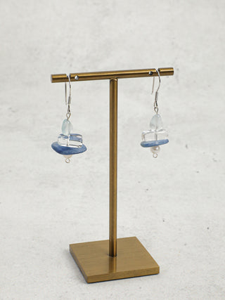 Blue Snow — Aquamarine & Crystal Drop Earrings