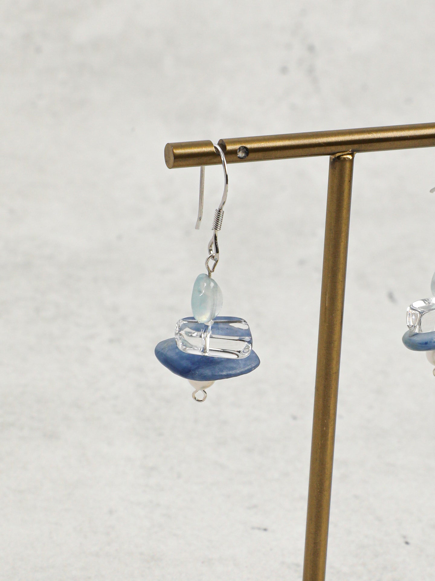 Blue Snow — Aquamarine & Crystal Drop Earrings