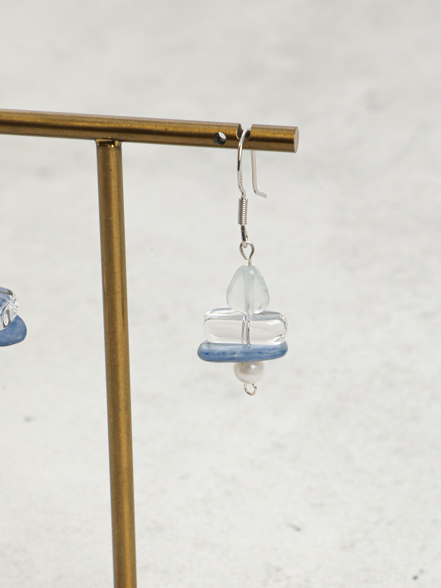 Blue Snow — Aquamarine & Crystal Drop Earrings