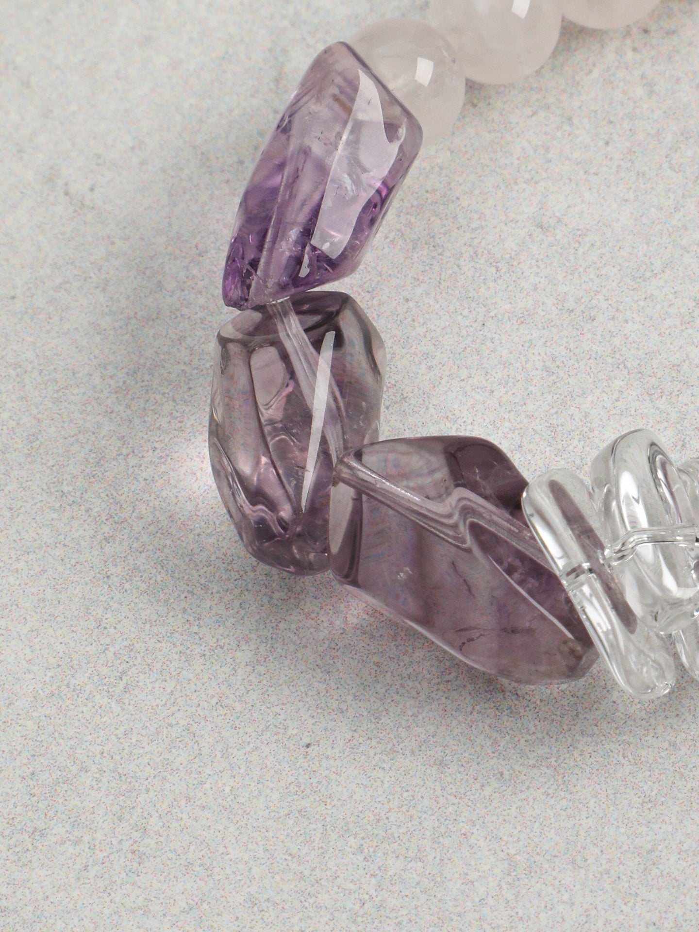 Violet Ember — Amethyst & Rose Quartz Bracelet