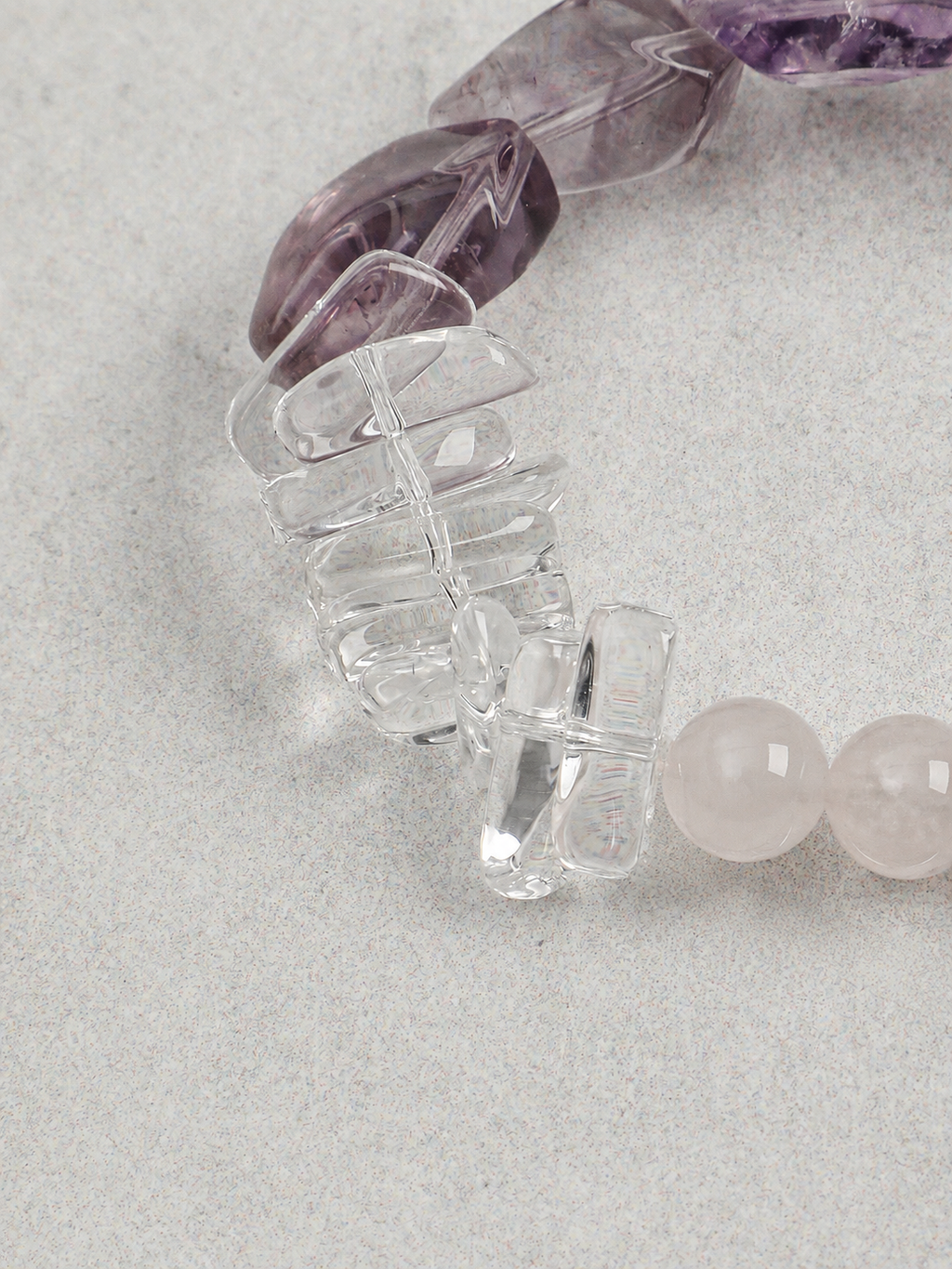 Violet Ember — Amethyst & Rose Quartz Bracelet