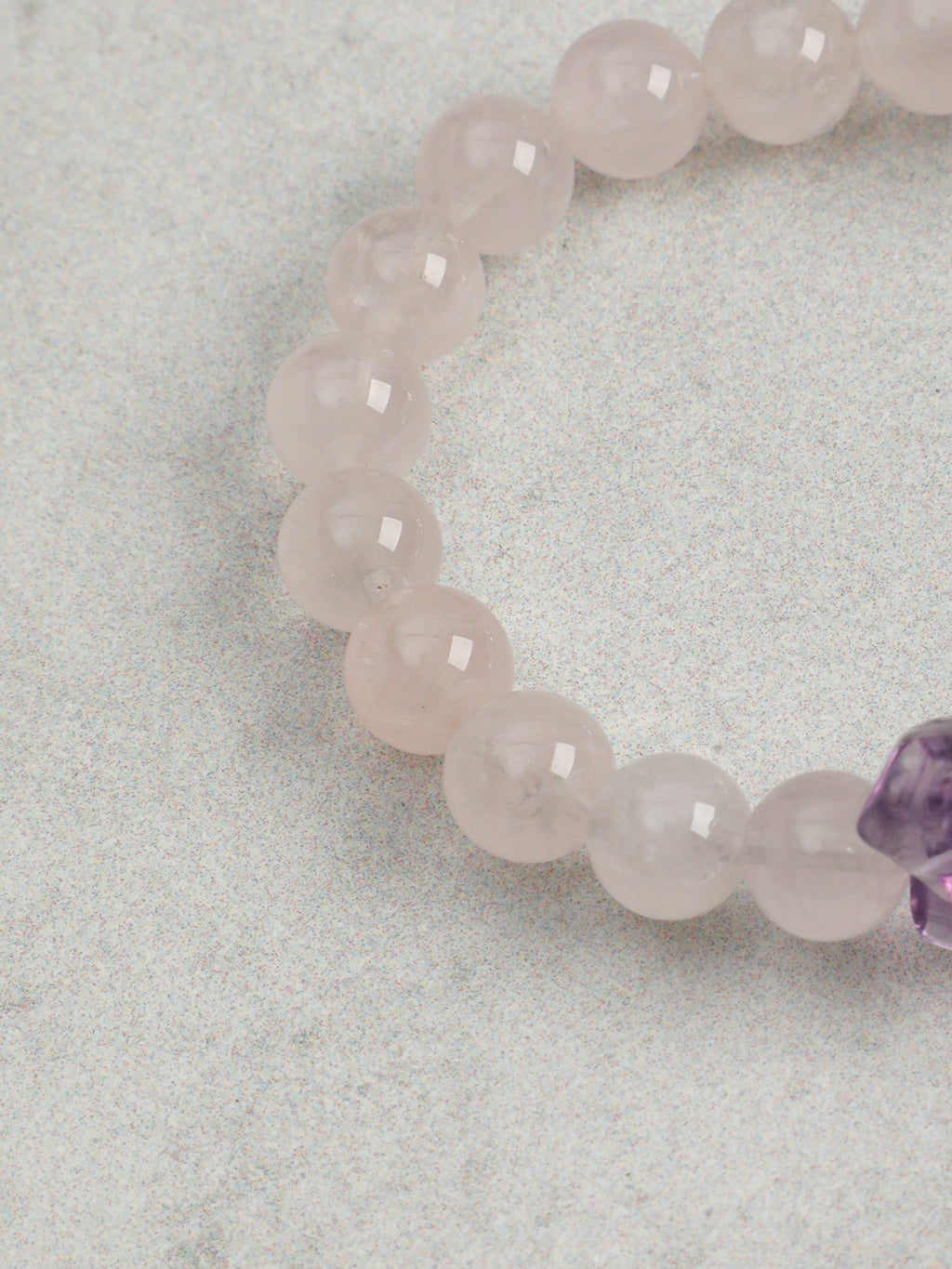 Violet Ember — Amethyst & Rose Quartz Bracelet