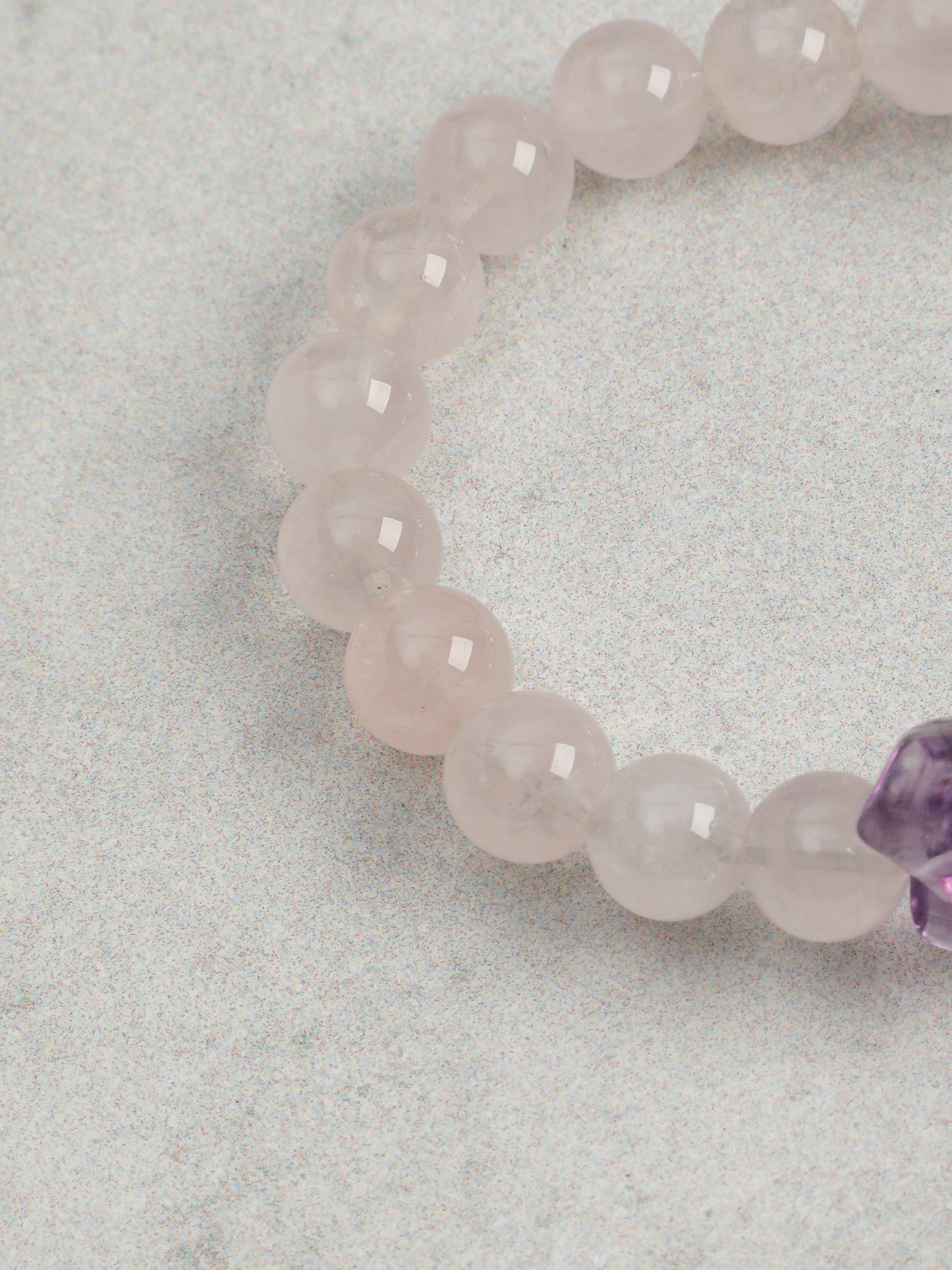 Violet Ember — Amethyst & Rose Quartz Bracelet