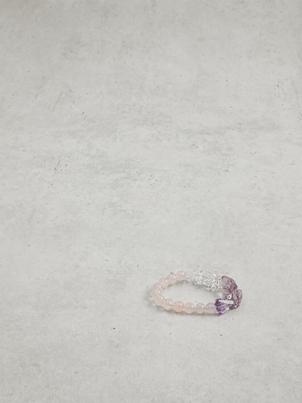 Violet Ember — Amethyst & Rose Quartz Bracelet