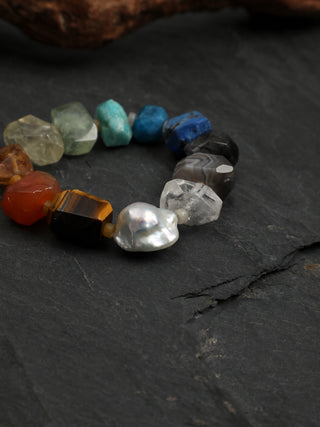 Prismatic — Multigemstone & Baroque Pearl Bracelet