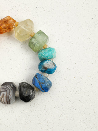 Prismatic — Multigemstone & Baroque Pearl Bracelet