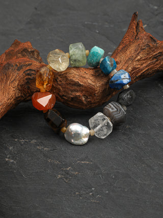 Prismatic — Multigemstone & Baroque Pearl Bracelet