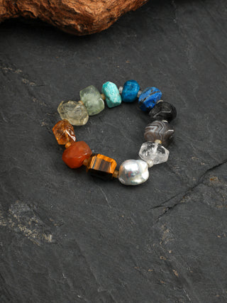 Prismatic — Multigemstone & Baroque Pearl Bracelet