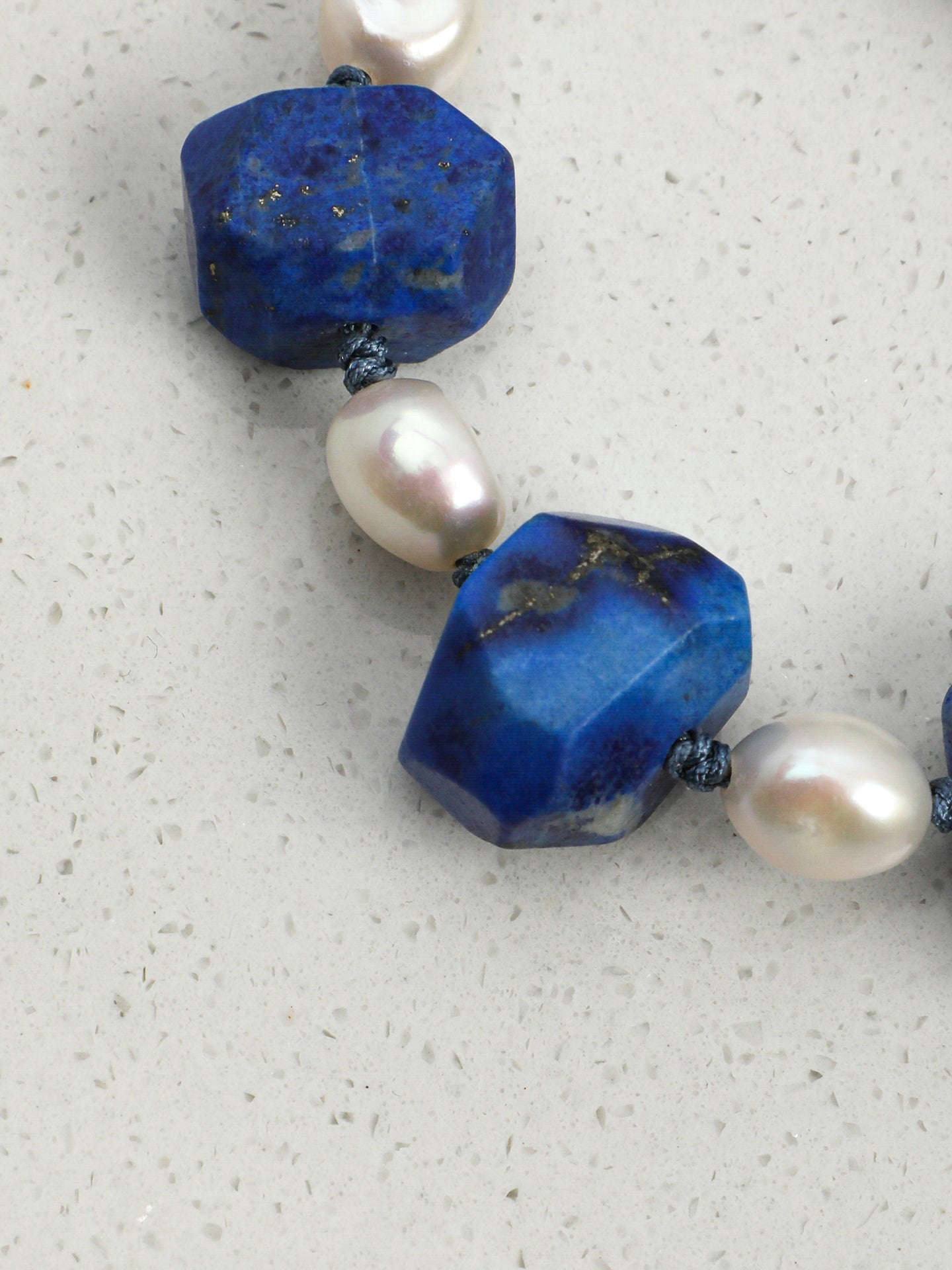 Mineral Tide — Lapis Lazuli & Pearl Bracelet | LUNEORAE