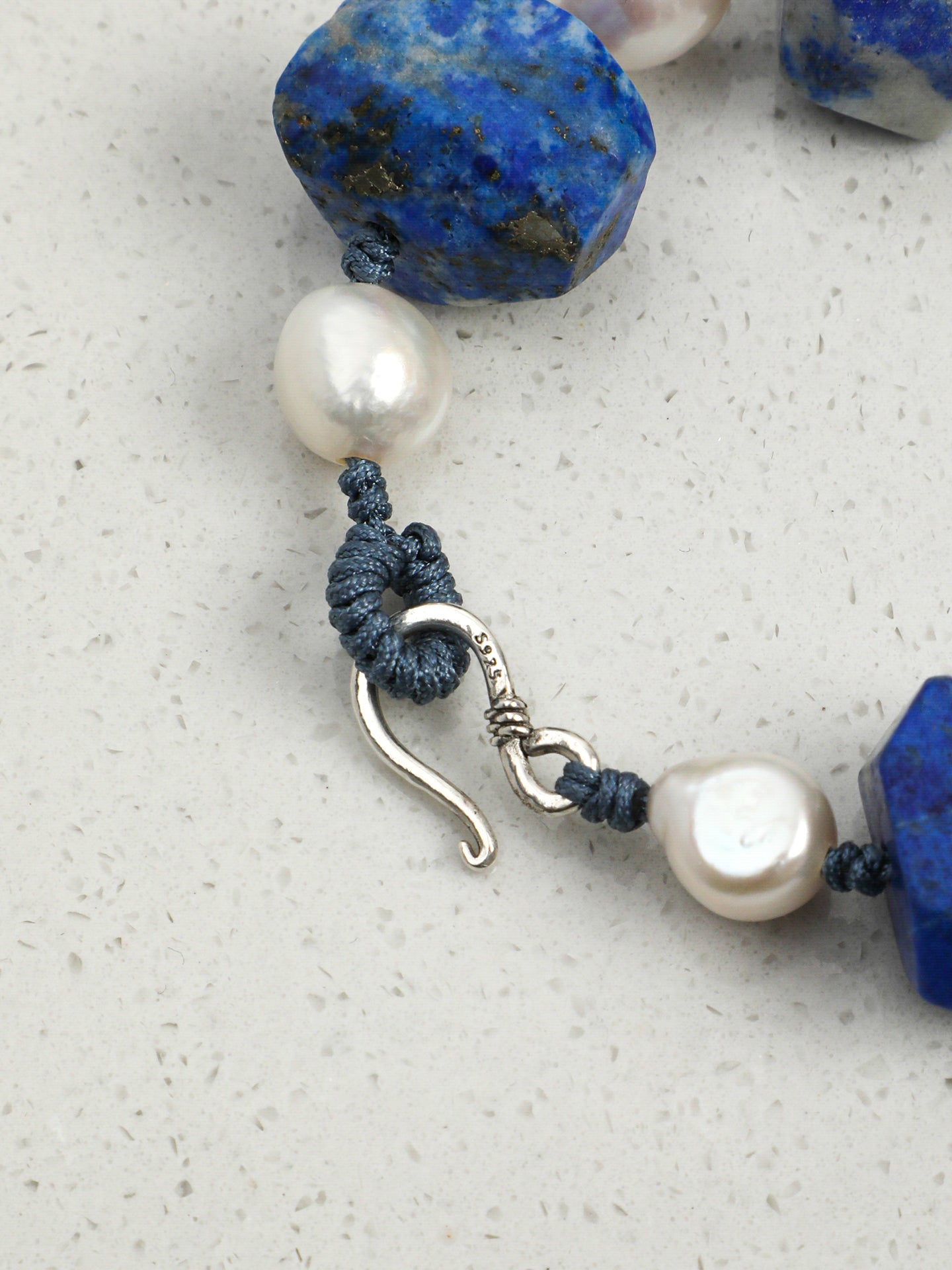 Mineral Tide — Lapis Lazuli & Pearl Bracelet | LUNEORAE