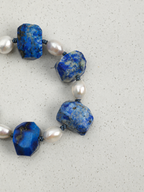 Mineral Tide — Lapis Lazuli & Pearl Bracelet | LUNEORAE