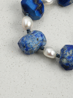 Mineral Tide — Lapis Lazuli & Pearl Bracelet | LUNEORAE