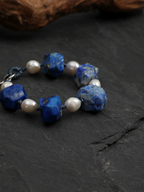 Mineral Tide — Lapis Lazuli & Pearl Bracelet | LUNEORAE