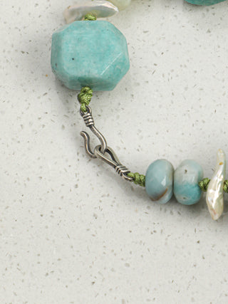 Cloud River — Amazonite & Baroque Pearl Bracelet