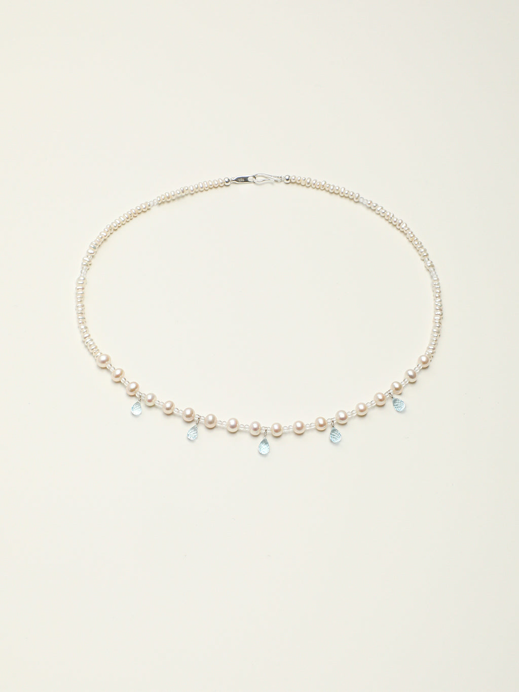 Crystal Cascade — Pearl & Blue Topaz Necklace