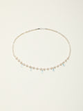 Crystal Cascade — Pearl & Blue Topaz Necklace
