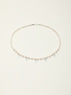 Crystal Cascade — Pearl & Blue Topaz Necklace