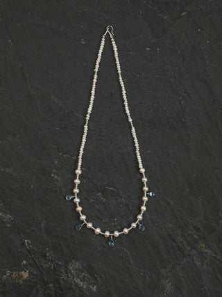 Crystal Cascade — Pearl & Blue Topaz Necklace