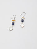 Water Trace — Baroque Pearl & Sodalite Drop Earrings