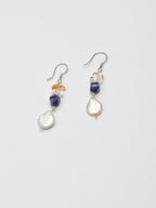 Water Trace — Baroque Pearl & Sodalite Drop Earrings