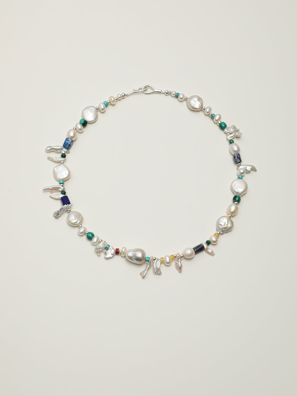 Silver Isles — Baroque Pearl & Mineral Necklace