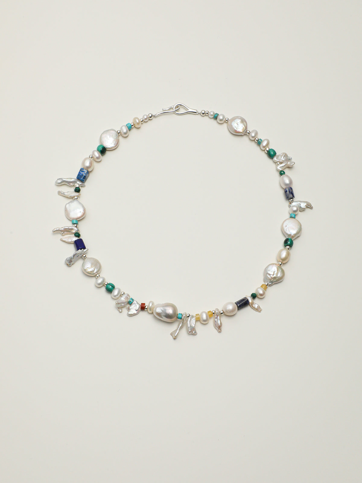 Silver Isles — Baroque Pearl & Gemstone Necklace