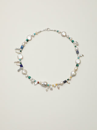 Silver Isles — Baroque Pearl & Gemstone Necklace