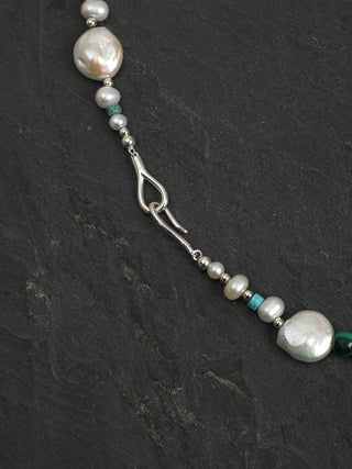 Silver Isles — Baroque Pearl & Gemstone Necklace