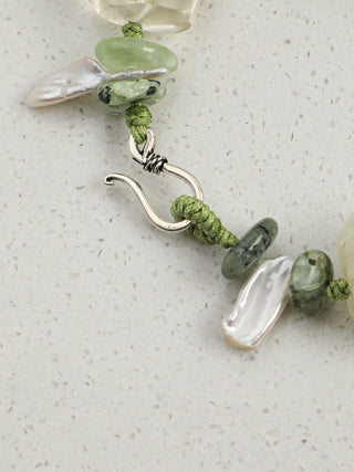 Verdant Glow — Prehnite & Citrine Pearl Bracelet