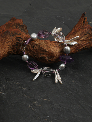 Violet Reverie — Amethyst & Baroque Pearl Bracelet