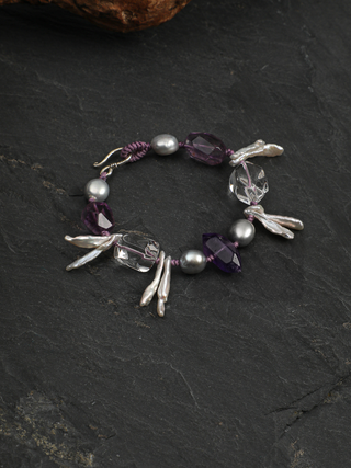 Violet Reverie — Amethyst & Baroque Pearl Bracelet