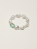 Verdant Tide — Fluorite & Baroque Pearl Bracelet