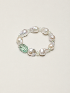 Verdant Tide — Fluorite & Baroque Pearl Bracelet