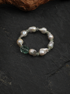 Verdant Tide — Fluorite & Baroque Pearl Bracelet