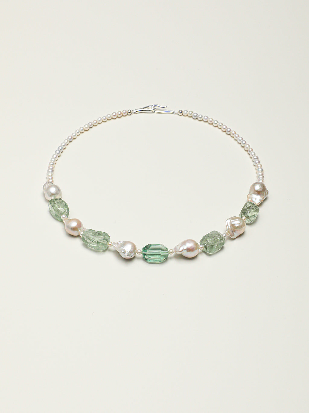 Mist Lagoon — Fluorite & Baroque Pearl Necklace
