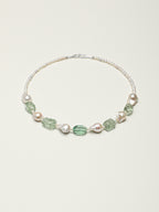 Mist Lagoon — Fluorite & Baroque Pearl Necklace