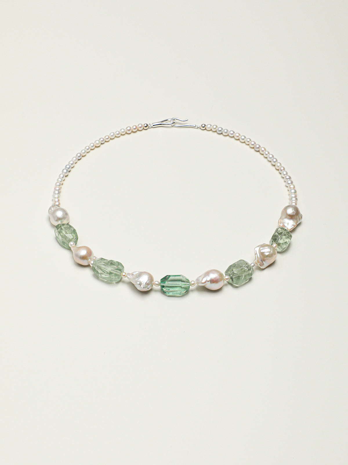 Mist Lagoon — Fluorite & Baroque Pearl Necklace