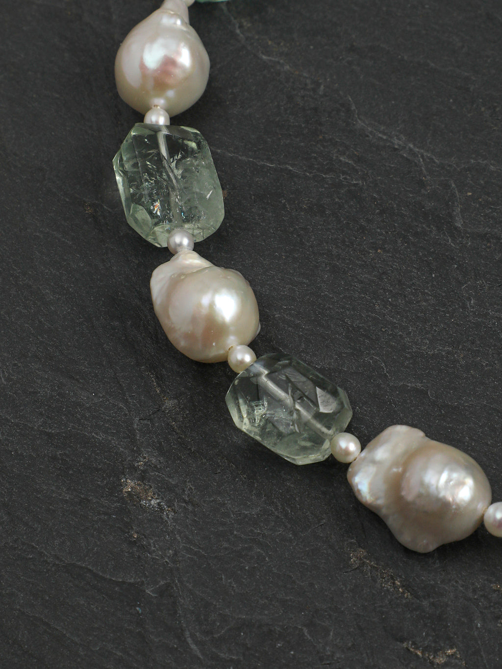 Mist Lagoon — Fluorite & Baroque Pearl Necklace